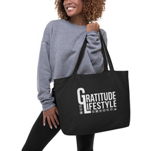 Load image into Gallery viewer, Large Gratitude Lifestyle Organic Tote Bag