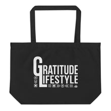 Load image into Gallery viewer, Large Gratitude Lifestyle Organic Tote Bag